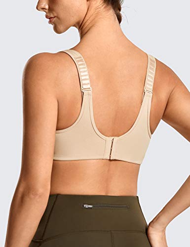 SYROKAN Women's High Impact Underwire Sports Bra High Support Large Bust Padded Adjustable Straps Running Bra - High Sup