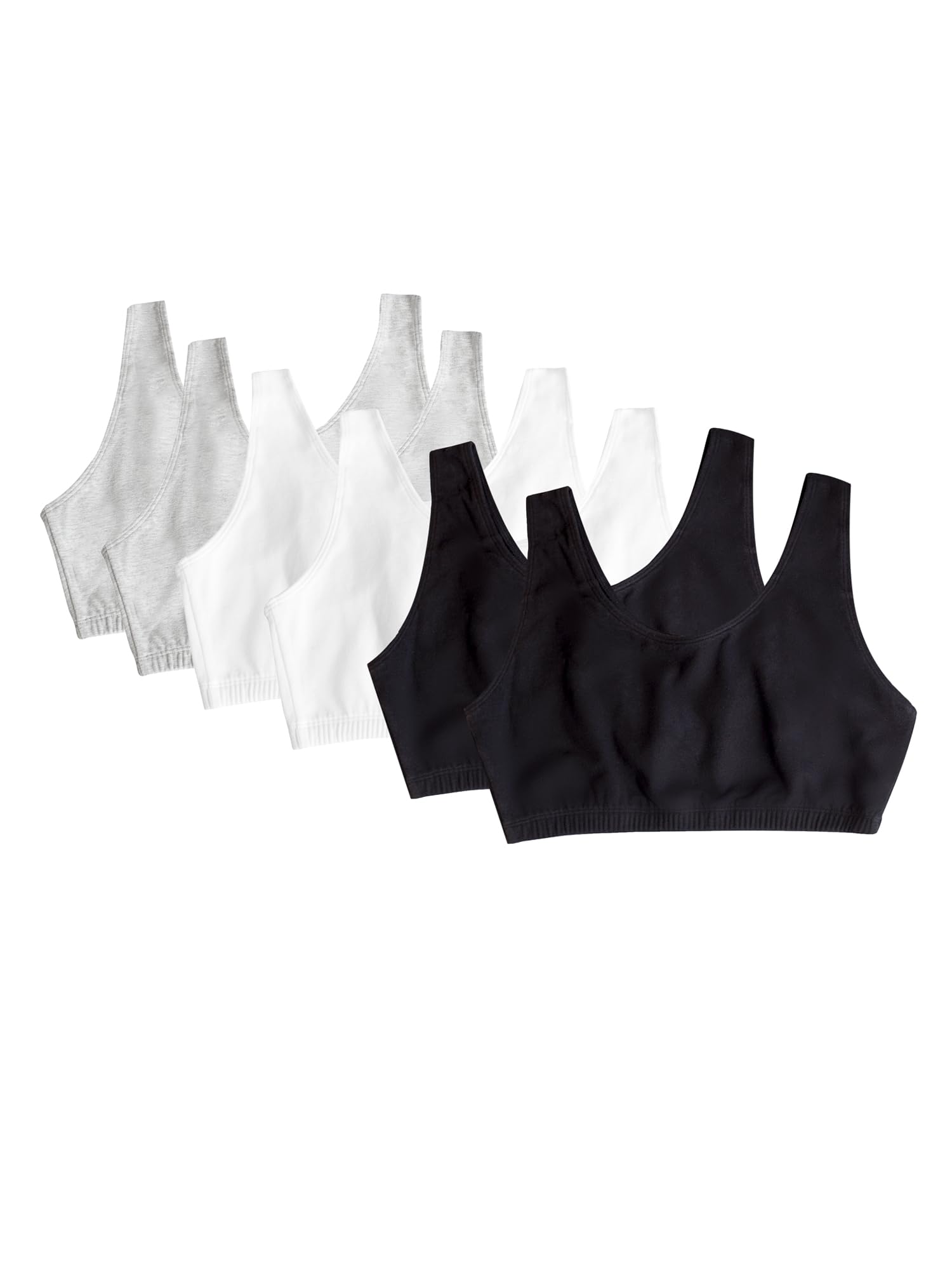 Fruit of the Loom Women's Built Up Tank Style Sports Bra Value Pack + Comfort + Athletic Performance + Versatile Fitness