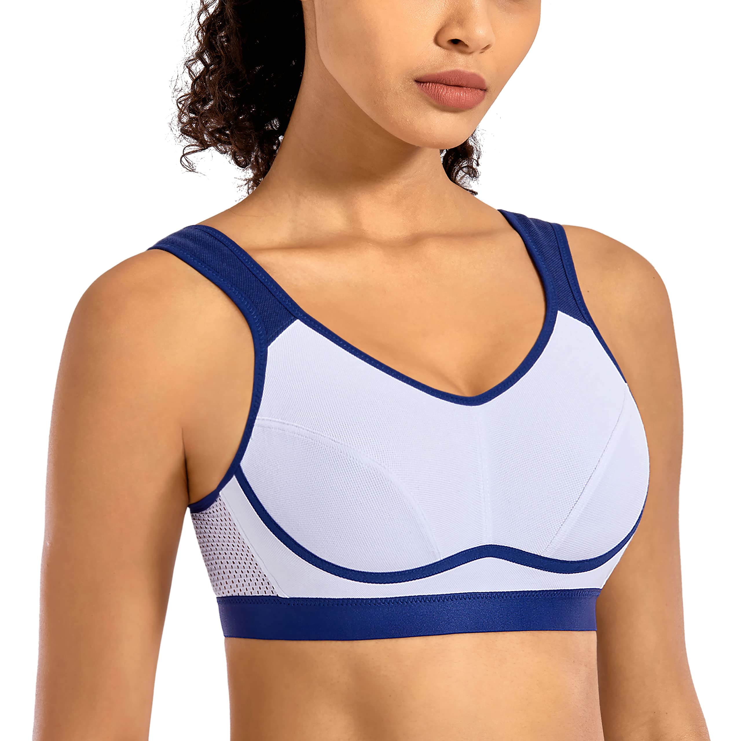 SYROKAN Women's High Impact Support Sports Bra for Comfortable Bounce Control and Plus Size Workout
| SYROKAN Women's W